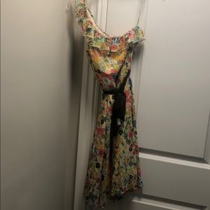 One-Shoulder Flower Dress